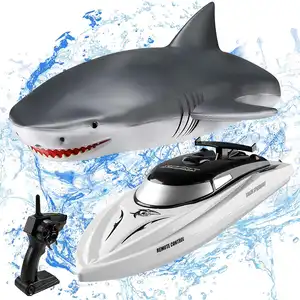 Высококачественная детская смоделированная лодка акулы с дистанционным управлением 2-в-1 Водонепроницаемая лодка акулы с дистанционным управлением