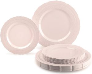 Assiette en papier plissée ronde jetable, luxueuse et élégante, écologique, pour mariages en plein air - Product Image 1
