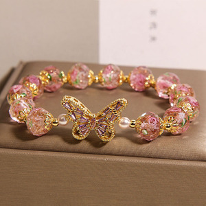 Nouveauté 2025 – Bracelet Papillon Perlé en Verre Rose Délicat, Idéal pour Cadeau d'Amie – Vente Flash - Product Image 4