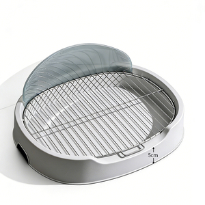 Bac à litière pour chien amélioré avec support pour tapis absorbant à parois hautes, bac d'apprentissage pour animaux de compagnie avec grille <span class=keywords><strong>en</strong></span> acier inoxydable pour chiots et petits chiens - Product Image 4