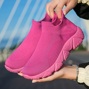 Scarpe Casual da <span class=keywords><strong>donna</strong></span> calzini alla caviglia di lusso Sneaker da <span class=keywords><strong>donna</strong></span> High-Top Hip Hop Streetwear Flats <span class=keywords><strong>Sneakers</strong></span> stivali neri bianchi - Product Image 2