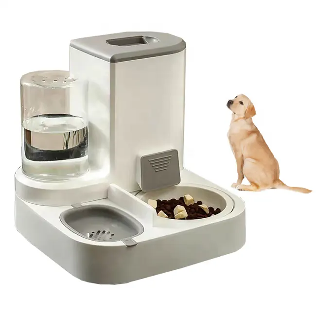 Comedero automático para perros 2 en 1, bebedero de cerámica, cuenco para comida de mascotas