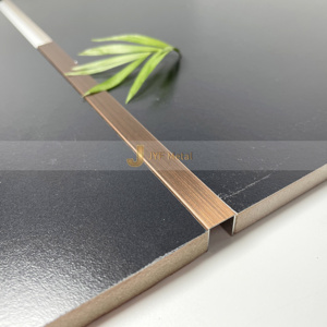 Perfil en U de Acero Inoxidable con Acabado PVD Color EX401 para Bordes de Azulejos, Paredes y Pisos, Acabado Espejo Cepillado, Decorativo - Product Image 1