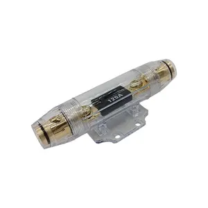 Stereo Incline Fuse Holder 0/4/8 GA Power Heavy-Duty Panel Brass Conductor Power 12V Distribution Block