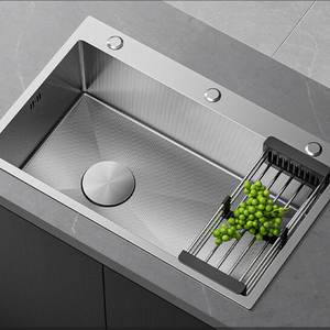 Fregadero de Cocina Largo y Estrecho de Acero Inoxidable, de un Solo Tazón, Montaje Lateral, Moderno, Minimalista, Ahorra Espacio - Product Image 6