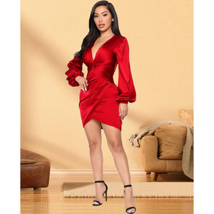 Vestido de noche formal elegante con volantes sexy para mujer, vestido Midi elegante con curvas para invitados de boda - Product Image 6