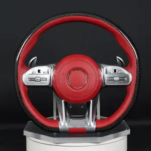 Specially designed for Mercedes Benz AMG carbon fiber steering wheel modification, new red assembly C/E/S class CLA c63