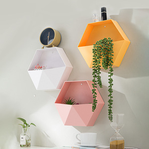 Maceta de pared poligonal de plástico PP, florero colgante para decoración de oficina, hogar y jardín. - Product Image 1