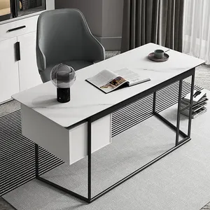 意大利简约办公桌家用大理石办公台现代时尚台式电脑桌学习桌