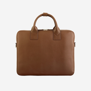 Sac pour ordinateur portable en cuir véritable minimaliste, poignée souple, fermeture à glissière, unisexe, durable, capacité de 20 à 39 litres, fabriqué au Bangladesh - Product Image 5