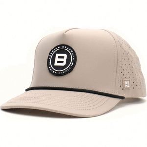 Custom 5 Panel Rubber Pvc Logo <b>Waterproof</b> Baseball Cap Laser Cut Hole Perforated Caps Performance Sports Golf <b>Hats</b> - Product Image 1