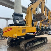 Excavatrice hydraulique SY200C avec ligne hydraulique auxiliaire en option pour brise-roche et travaux d'excavation de terre en vrac