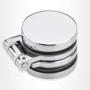 Bisagra de puerta de vidrio de 180 grados de forma redonda Bisagra de pivote de vidrio redondo para puerta de baño Bisagra de puerta de vidrio de cuarto de Ducha - Product Image 5