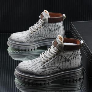 Nouvelles bottes de travail rétro pour hommes pour l'automne et l'hiver, bottes à <span class=keywords><strong>semelle</strong></span> épaisse, bottes de <span class=keywords><strong>moto</strong></span> - Product Image 4