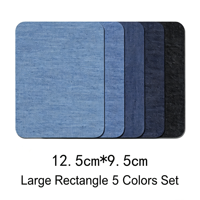 Lot de 5 patchs thermocollants en jean, formes et tailles variées, pour la réparation de jeans, vestes et vêtements