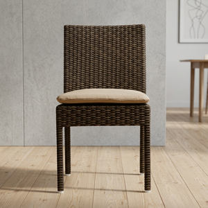 Chaise de jardin en rotin avec coussin, style tropical, mobilier d'extérieur, design durable avec pieds coniques - Product Image 2