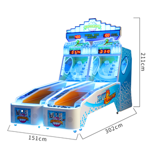 Máquina de Bolos Operada con Monedas, Máquina de Juego de Bolos de 3 Jugadores, Hecha de Plástico Resistente, Juego de Arcade de 3 Pistas <span class=keywords><strong>para</strong></span> Jugar en Interiores - Product Image 6