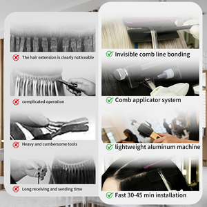 Machine à extensions capillaires à colle glacée, prix usine, système de peigne breveté, application rapide en <span class=keywords><strong>30</strong></span> <span class=keywords><strong>min</strong></span> pour une tête entière, sans vapeurs - Product Image 6