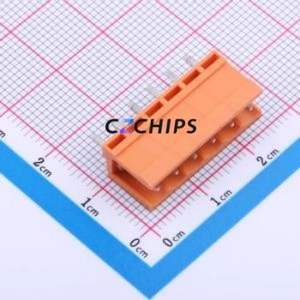 JL396V-39606O01 Plug-in Terminal Block Through hole,P=3.96mm Connector Board-to-Board / Socket - Open 1x6P 3.96mm Orange - Product Image 1
