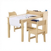 Ensemble table et chaise d'art pour enfants 2-en-1 en bois massif, design traditionnel Pindel Handicraft, avec porte-rouleau de papier et rangement, provenant du Rajasthan