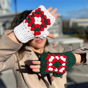 Mitaines Rétro en Crochet Carrées pour Homme et <span class=keywords><strong>Femme</strong></span>, Gants Tricotés à la Main, Gants d'Automne et d'Hiver Faits à la Main, Unisexe - Product Image 2