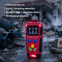 Détecteur de gaz combustible industriel portable, alarme de fuite EX, son, lumière, vibration, aspiration par pompe, moniteur LCD