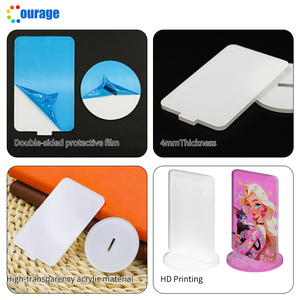 Cadre photo en acrylique vierge pour sublimation, ornement de bureau, souvenir de célébrité, cadre photo vierge, plaque debout avec base - Product Image 4