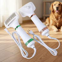 Sèche-cheveux et peigne rechargeables sans fil 2-en-1 pour animaux de compagnie, brosse électrique autonettoyante pour toilettage et démêlage des poils de chien et de chat