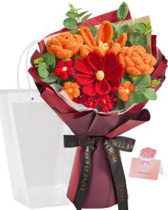 Cadeaux créatifs personnalisés, bouquet <span class=keywords><strong>de</strong></span> fleurs <span class=keywords><strong>éternel</strong></span>les fait main au crochet, fleurs d'imitation <span class=keywords><strong>de</strong></span> tournesol finies pour la Saint-Valentin - Product Image 5