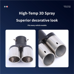Tuyau d'échappement de voiture en acier inoxydable, double embout de sortie 1-vers-2 pour modification d'échappement de véhicule - Product Image 3