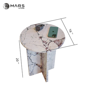 Muebles modernos de piedra natural para la sala de estar, mármol tormenta, Turquía, Calacatta, mesa auxiliar, decoración del hogar, blanco - Product Image 1