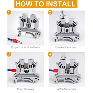Khối nối dây cáp đa năng gắn bảng điều khiển, loại UK2.5B, màu xám, nhựa, kiểu lắp đặt thông thường, có ống vít, ray DIN - Product Image 4