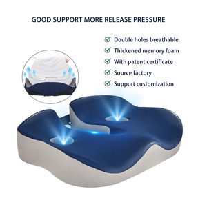 Jiyimei YM-C358 chỉnh hình Ghế hỗ trợ mông đệm thắt lưng hỗ trợ gối Bộ nhớ bọt đau đôi lỗ xe Ghế đệm - Product Image 6