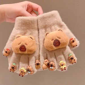 Kapibala Gants pour enfants à cinq doigts doublés de polaire pour l'hiver, taille unique, unisexe - Product Image 3