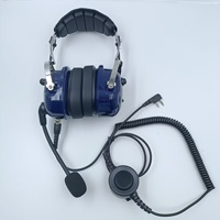 Casque circum-auriculaire à réduction de bruit passive pour l'aviation générale avec micro flexible et longueur de câble personnalisable pour les pilotes Airbus GA