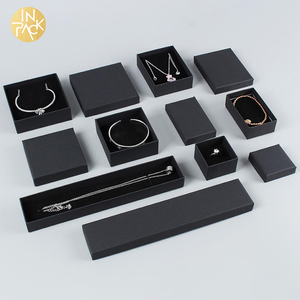 Caja de Regalo de Cartón Negro Personalizada al por Mayor de <span class=keywords><strong>INPACK</strong></span> con Impresión en Relieve y Logotipo para Anillos, Joyas, Relojes, Embalaje de Papel - Product Image 4