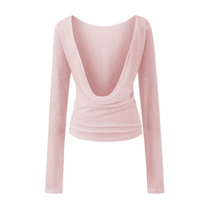 Haut de sport léger à manches longues pour <span class=keywords><strong>femme</strong></span> avec lien à nouer au dos, séchage rapide, idéal pour le yoga, le fitness <span class=keywords><strong>et</strong></span> la danse - Product Image 6