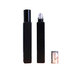 Wholesale 10ml Black Essential Oil Roller <b>Bottle</b> Square Roll on Glass <b>Bottles</b> - Product Image 2