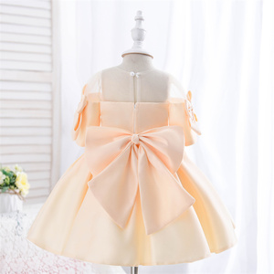 Outong Yoliyolei Kid Falda, Con Gorra abbigliamento Backless Bow Little New Style <span class=keywords><strong>damigella</strong></span> d'onore rosa lunghezza del pavimento Flower Girl Dress/ - Product Image 5
