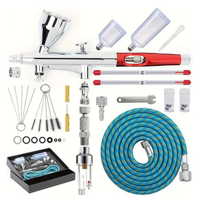 Aérographe à alimentation par gravité 180S, 10 cc, double action, réglable, outil de pulvérisation artistique avec accessoires pour la peinture et l'artisanat du cuir - Product Image 1