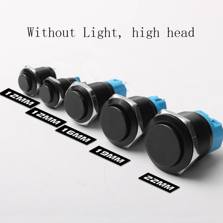 IP65 Metal Button Pusg Switch 12mm/16mm/19mm/22mm Self-Reset Switch Lock Push Botton Switches