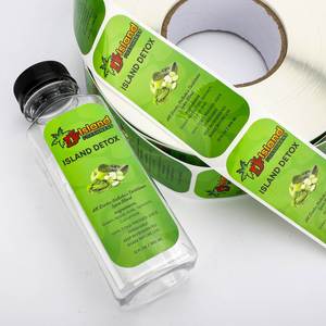 Étiquettes rectangulaires autocollantes Island Freshness pour l'emballage de jus de fruits tropicaux, boisson, matériau PET imperméable - Product Image 2