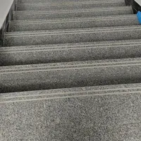 Dalles de granit gris moderne en gros, grandes dalles pour marches d'escalier avec finition polie et adoucie pour marches en pierre extérieures, villa, qualité supérieure