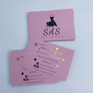 Piccolo ordine biglietto da visita stampa personalizzata inserti di carta grazie carte per sostenere <span class=keywords><strong>la</strong></span> <span class=keywords><strong>mia</strong></span> attività con foglio d'oro timbratura - Product Image 6