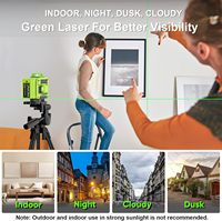 Niveau laser 4D NEOBRISKEN vert 360° auto-nivelant avec trépied 4x360, outil de construction et de rénovation pour alignement de carreaux de sol