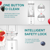 Mixeur centrifugeur électrique de voyage 500 ml, design usine, auto-nettoyant, USB, manuel et automatique, pour smoothies et jus