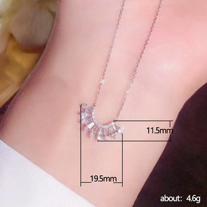 Collana con Ciondolo a Forma di Ventaglio per Donne, Design a T, Catena per Clavicola, Regalo di San Valentino, Gioielli - Product Image 5