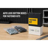Boîtes auto-érectrices personnalisées à fond auto-verrouillant avec revêtement UV et impression offset pour l'emballage de kits de quincaillerie (recyclables et écologiques)
