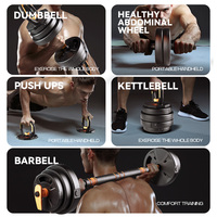 PINJIAN Ensemble Haltères Haltère Longue Kettlebell 5-en-1 Poids Libres Musculation Logo Personnalisé Poids Ajustables