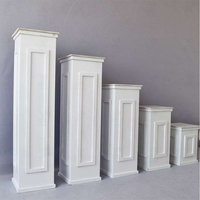 Colonne Carrée en Gypse de Luxe pour Décoration de Chemin de Mariage, Magnifique Support à Fleurs Classique et Varié
